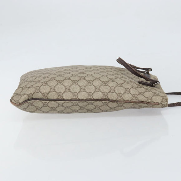 GUCCI GG Supreme Hand Bag PVC Beige Silver 117551 Auth 170459