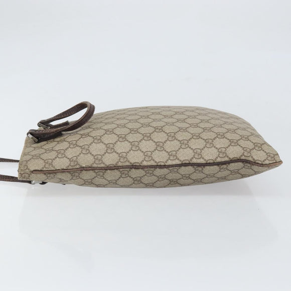 GUCCI GG Supreme Hand Bag PVC Beige Silver 117551 Auth 170459