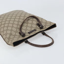 GUCCI GG Supreme Hand Bag PVC Beige Silver 117551 Auth 170459-6