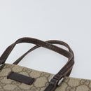 GUCCI GG Supreme Hand Bag PVC Beige Silver 117551 Auth 170459-8