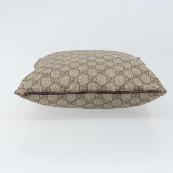 GUCCI GG Supreme Hand Bag PVC Beige Silver 117551 Auth 170459