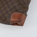 CELINE Macadam Canvas Hand Bag PVC Brown Gold Auth 170460-16