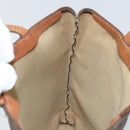 CELINE Macadam Canvas Hand Bag PVC Brown Gold Auth 170460-18