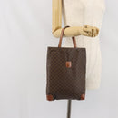 CELINE Macadam Canvas Hand Bag PVC Brown Gold Auth 170460-20