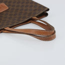 CELINE Macadam Canvas Hand Bag PVC Brown Gold Auth 170460-7