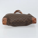 CELINE Macadam Canvas Hand Bag PVC Brown Gold Auth 170460-5