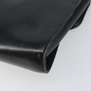 CELINE Clutch Bag Leather Black Gold Auth 170462-15