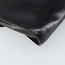 CELINE Clutch Bag Leather Black Gold Auth 170462-16