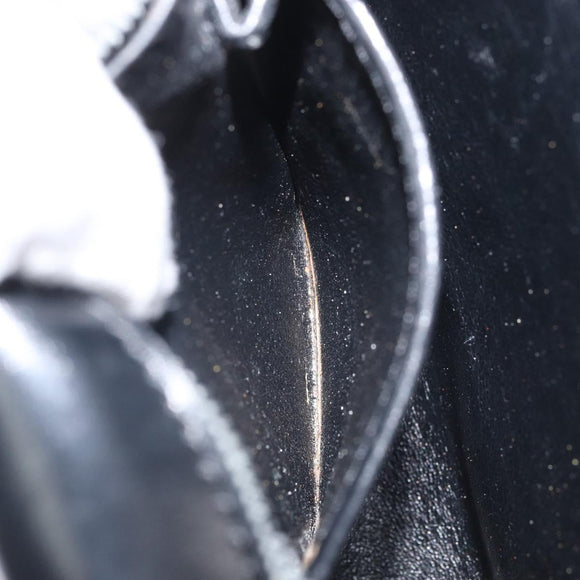 CELINE Clutch Bag Leather Black Gold Auth 170462