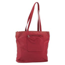 PRADA Tote Bag Nylon Silver Red Auth 170463-1
