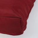 PRADA Tote Bag Nylon Silver Red Auth 170463-15