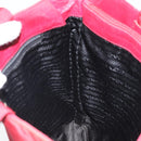 PRADA Tote Bag Nylon Silver Red Auth 170463-19