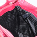 PRADA Tote Bag Nylon Silver Red Auth 170463-20
