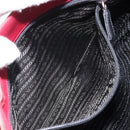 PRADA Tote Bag Nylon Silver Red Auth 170463-22