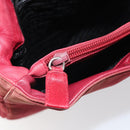 PRADA Tote Bag Nylon Silver Red Auth 170463-23