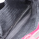 PRADA Tote Bag Nylon Silver Red Auth 170463-25