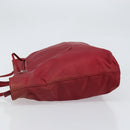 PRADA Tote Bag Nylon Silver Red Auth 170463-4