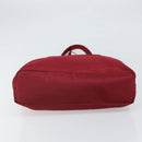 PRADA Tote Bag Nylon Silver Red Auth 170463-5