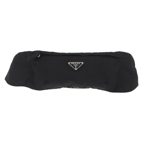 PRADA Waist bag Nylon Black Silver Auth 170466