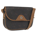 Christian Dior Honeycomb Canvas Shoulder Bag PVC Black Gold Auth 170469-1