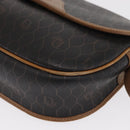 Christian Dior Honeycomb Canvas Shoulder Bag PVC Black Gold Auth 170469-14