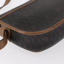 Christian Dior Honeycomb Canvas Shoulder Bag PVC Black Gold Auth 170469-15
