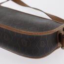 Christian Dior Honeycomb Canvas Shoulder Bag PVC Black Gold Auth 170469-16