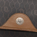 Christian Dior Honeycomb Canvas Shoulder Bag PVC Black Gold Auth 170469-17