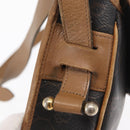 Christian Dior Honeycomb Canvas Shoulder Bag PVC Black Gold Auth 170469-10