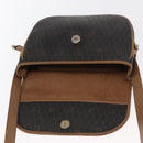 Christian Dior Honeycomb Canvas Shoulder Bag PVC Black Gold Auth 170469-11