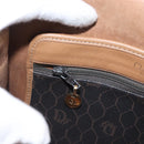 Christian Dior Honeycomb Canvas Shoulder Bag PVC Black Gold Auth 170469-21