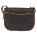 Christian Dior Honeycomb Canvas Shoulder Bag PVC Black Gold Auth 170469-2