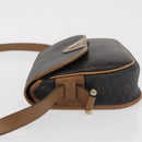Christian Dior Honeycomb Canvas Shoulder Bag PVC Black Gold Auth 170469-4