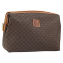 CELINE Macadam Canvas Clutch Bag PVC Brown Gold Auth 170470-1