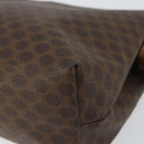 CELINE Macadam Canvas Clutch Bag PVC Brown Gold Auth 170470-15