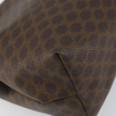 CELINE Macadam Canvas Clutch Bag PVC Brown Gold Auth 170470-16