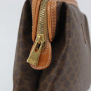 CELINE Macadam Canvas Clutch Bag PVC Brown Gold Auth 170470-9