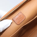 CELINE Macadam Canvas Clutch Bag PVC Brown Gold Auth 170470-10