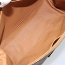 CELINE Macadam Canvas Clutch Bag PVC Brown Gold Auth 170470-11