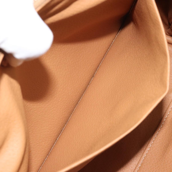 CELINE Macadam Canvas Clutch Bag PVC Brown Gold Auth 170470