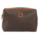 CELINE Macadam Canvas Clutch Bag PVC Brown Gold Auth 170470-13