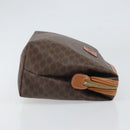 CELINE Macadam Canvas Clutch Bag PVC Brown Gold Auth 170470-3