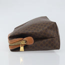 CELINE Macadam Canvas Clutch Bag PVC Brown Gold Auth 170470-4