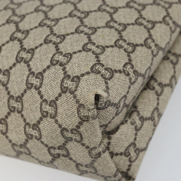 GUCCI GG Plus Supreme Web Sherry Line Tote Bag PVC Beige Gold Auth 170474