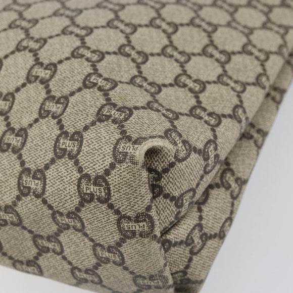 GUCCI GG Plus Supreme Web Sherry Line Tote Bag PVC Beige Gold Auth 170474
