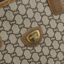 GUCCI GG Plus Supreme Web Sherry Line Tote Bag PVC Beige Gold Auth 170474-18