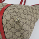 GUCCI GG Supreme Tote Bag PVC Beige Goud Auth 170475-9