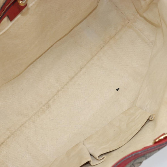 GUCCI GG Supreme Tote Bag PVC Beige Goud Auth 170475