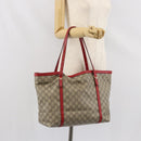 GUCCI GG Supreme Tote Bag PVC Beige Goud Auth 170475-23
