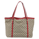 GUCCI GG Supreme Tote Bag PVC Beige Goud Auth 170475-13